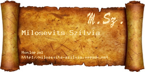 Milosevits Szilvia névjegykártya