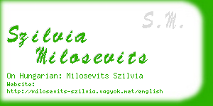 szilvia milosevits business card